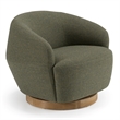 Pemberly Row Modern Swivel Accent Chair in Hemp Fabric with Poplar Base