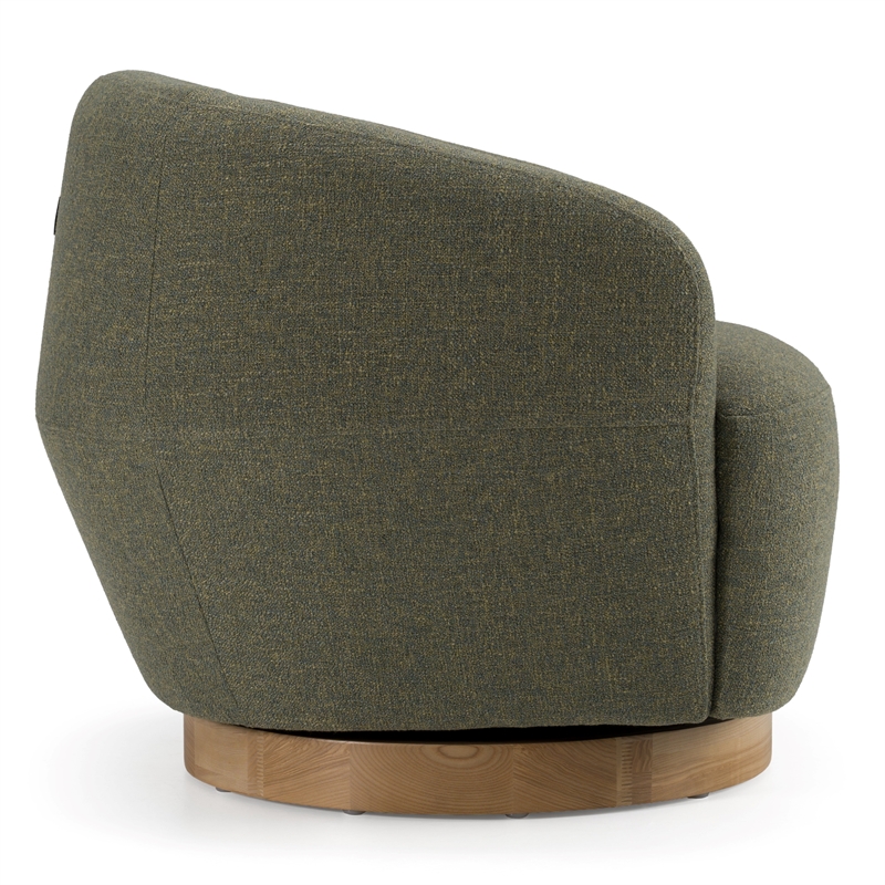 Pemberly Row Modern Swivel Accent Chair in Hemp Fabric with Poplar Base