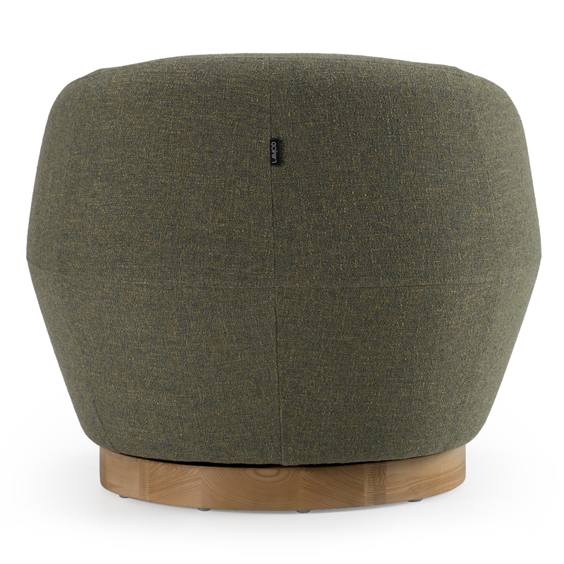 Pemberly Row Modern Swivel Accent Chair in Hemp Fabric with Poplar Base