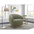 Pemberly Row Modern Swivel Accent Chair in Hemp Fabric with Poplar Base
