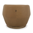 Pemberly Row Modern Tan Leather Swivel Accent Chair with Poplar Base