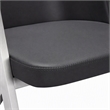 Pemberly Row Modern Stainless Steel Dining Chair in Gray Faux Leather 2PCS