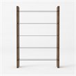Pemberly Row Open Back Modern Glass and Veneer Bookshelf in Walnut Finish