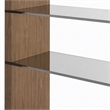 Pemberly Row Open Back Modern Glass and Veneer Bookshelf in Walnut Finish
