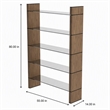 Pemberly Row Open Back Modern Glass and Veneer Bookshelf in Walnut Finish