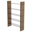 Pemberly Row Open Back Modern Glass and Veneer Bookshelf in Walnut Finish