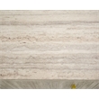 Pemberly Row Modern Travertine File Cabinet with Gold Accents and Shelf
