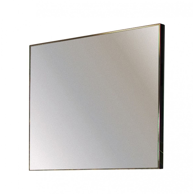 Pemberly Row Modern Square Vanity Mirror in Gray Metal Frame