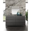 Pemberly Row Modern Square Vanity Mirror in Gray Metal Frame