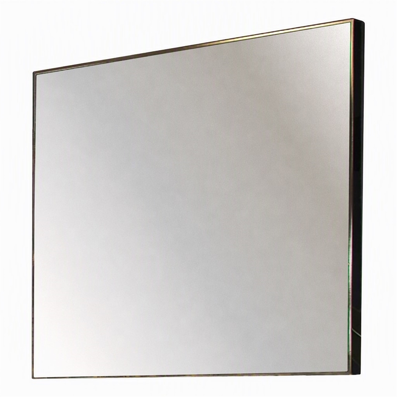 Pemberly Row Modern Square Vanity Mirror in Gray Metal Frame