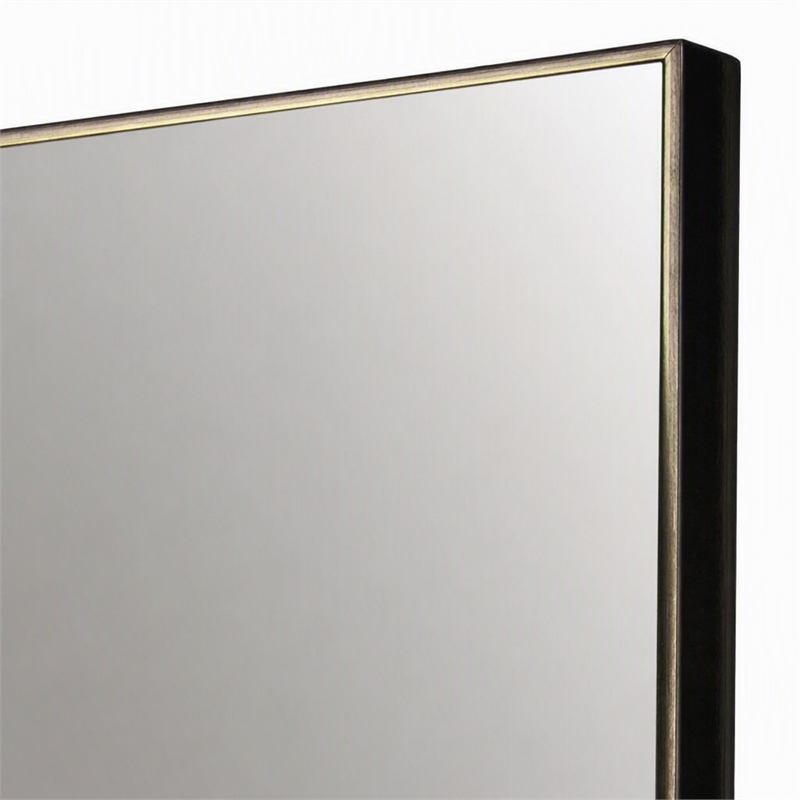 Pemberly Row Modern Square Vanity Mirror in Gray Metal Frame