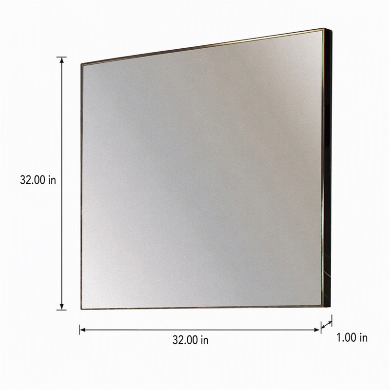 Pemberly Row Modern Square Vanity Mirror in Gray Metal Frame