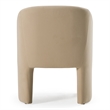 Pemberly Row Beige Fabric Dining Chair with Cast Iron Base
