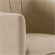 Pemberly Row Beige Fabric Dining Chair with Cast Iron Base