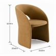Pemberly Row Tan Fabric Dining Chair with Cast Iron Base