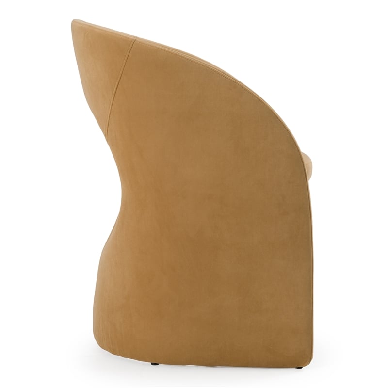 Pemberly Row Tan Fabric Dining Chair with Cast Iron Base
