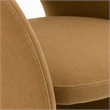 Pemberly Row Tan Fabric Dining Chair with Cast Iron Base