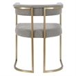 Pemberly Row Grey Fabric Dining Chair with Antique Brass Base