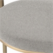 Pemberly Row Grey Fabric Dining Chair with Antique Brass Base