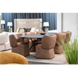 Pemberly Row Modern Brown Vegan Leather Dining Chair with Castors