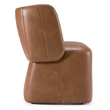 Pemberly Row Modern Brown Vegan Leather Dining Chair with Castors