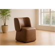 Pemberly Row Modern Brown Vegan Leather Dining Chair with Castors