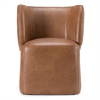 Pemberly Row Modern Brown Vegan Leather Dining Chair with Castors