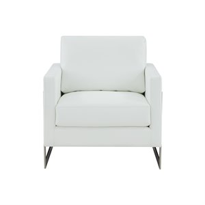 Pemberly Row Modern Accent Chair with Metal Frame and Vegan Leather