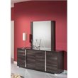 Pemberly Row Modern Engineered Wood and Glass Mirror in Gray and Clear