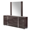Pemberly Row Modern Engineered Wood and Glass Mirror in Gray and Clear