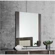 Pemberly Row Modern Engineered Wood and Glass Mirror in Gray and Clear