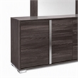 Pemberly Row Modern Engineered Wood and Glass Mirror in Gray and Clear