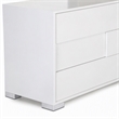 Pemberly Row Modern MDF Wood and Glass Mirror in White and Clear