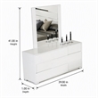 Pemberly Row Modern MDF Wood and Glass Mirror in White and Clear