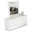 Pemberly Row Modern MDF Wood and Glass Mirror in White and Clear