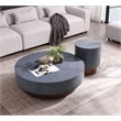 Pemberly Row Round Metal Coffee Table in Gray & Antique Copper Finish