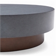 Pemberly Row Round Metal Coffee Table in Gray & Antique Copper Finish