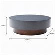 Pemberly Row Round Metal Coffee Table in Gray & Antique Copper Finish