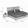Pemberly Row Modern Metal Queen Bed with MDF Wood in Light Gray