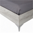 Pemberly Row Modern Metal Queen Bed with MDF Wood in Light Gray