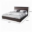Pemberly Row Modern Eastern King Bed in Walnut with Stainless Steel Accents