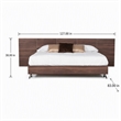 Pemberly Row Modern King Bed with Walnut Laminate Wood & Metal Frame