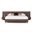 Pemberly Row Modern King Bed with Walnut Laminate Wood & Metal Frame