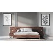 Pemberly Row Modern King Bed with Walnut Laminate Wood & Metal Frame