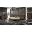 Pemberly Row Modern King Bed with Walnut Laminate Wood & Metal Frame