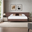 Pemberly Row Modern King Bed with Walnut Laminate Wood & Metal Frame