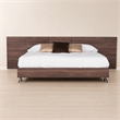 Pemberly Row Modern King Bed with Walnut Laminate Wood & Metal Frame