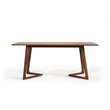 Pemberly Row Rectangular MDF Wood Dining Table in Natural Walnut Finish