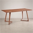 Pemberly Row Rectangular MDF Wood Dining Table in Natural Walnut Finish