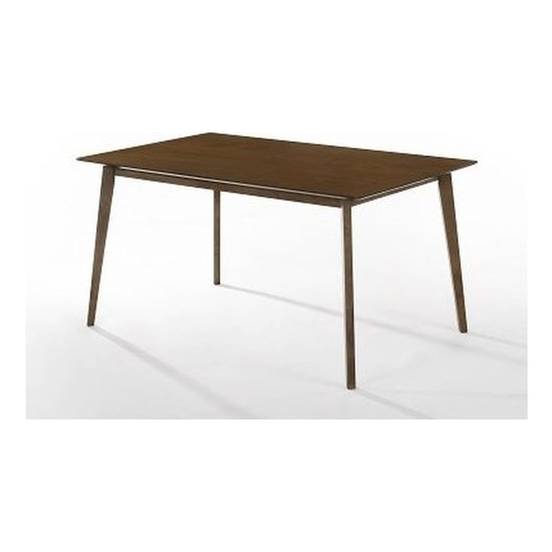 Pemberly Row Modern Walnut Engineered Wood Dining Table Rectangular Shape